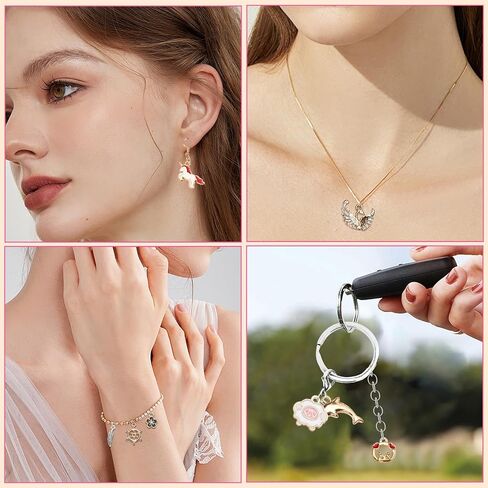 SANNIX 400Pcs Charms for Jewelry Making, Assorted Gold Enamel Charms Jewelry Bangle Charm Pendants Bracelet Necklace Earrings Making and Crafting in Kuwait