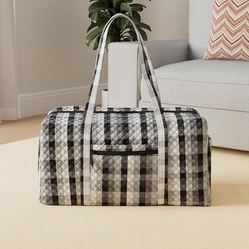 حقيبة دفل كبيرة للسفر من القطن من Vera Bradley (تتوفر فرق متعددة)، كستنائي/أبيض حديقة المطر مع جامعة ولاية فلوريدا in Kuwait