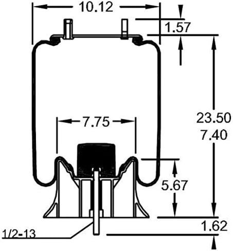TORQUE Trailer Air Spring Bag (Replaces Firestone 9243, W01-358-9243, Holland 905-57-112, Goodyear 1R12-480) (TR9243) in Saudi Arabia