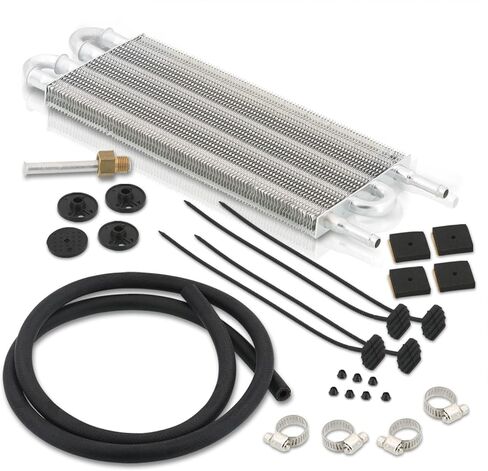 AJP Distributors Universal Car Power Steering Transmission Engine Motor Cooling 4 Row Coolant Remote Aluminum Oil Cooler Extra Radiator Relocation Upgrade Kit 15.75" X 5.0" X 0.75" in Saudi Arabia