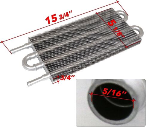 AJP Distributors Universal Car Power Steering Transmission Engine Motor Cooling 4 Row Coolant Remote Aluminum Oil Cooler Extra Radiator Relocation Upgrade Kit 15.75" X 5.0" X 0.75" in Saudi Arabia