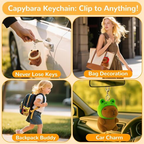 4 Pack Capybara Keychain Plush, Capybara Stuffed Animal Toys with Clothes Accessories, Classroom Birthday Party Favors Gifts for Kids in Saudi Arabia