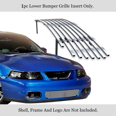 APS متوافق مع Ford Mustang 2003-2004 SVT Cobra المصد السفلي من الفولاذ المقاوم للصدأ SS الكروم البليت الأمامي للشواية إدراج S18-A92066F in Saudi Arabia