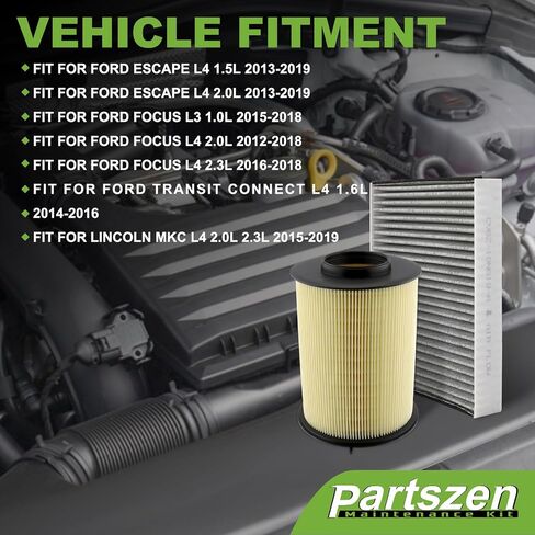 CA11114 Cabin and Engine Air Filter Fit for Ford Escape (2013-2019) Focus (2012-2018) Transit Connect (2014-2016) for Lincoln MKC (2015-2019) Replace 1708877 CF11920 in Saudi Arabia