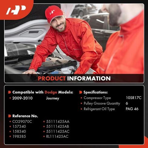 A-Premium Air Conditioner AC Compressor with Clutch Compatible with Dodge Journey 2009 2010, 3.5L in Saudi Arabia