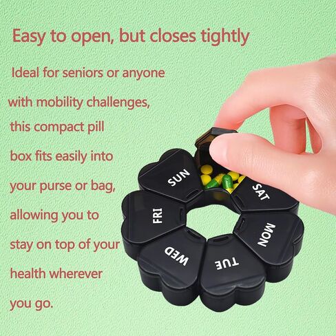 Large Weekly Pill Organizer,7 Day Cute Heart Pill Organizer,Weekly Container for Fish Oil/Medicine/Supplements (Multicolor2+Multicolor3) in Saudi Arabia