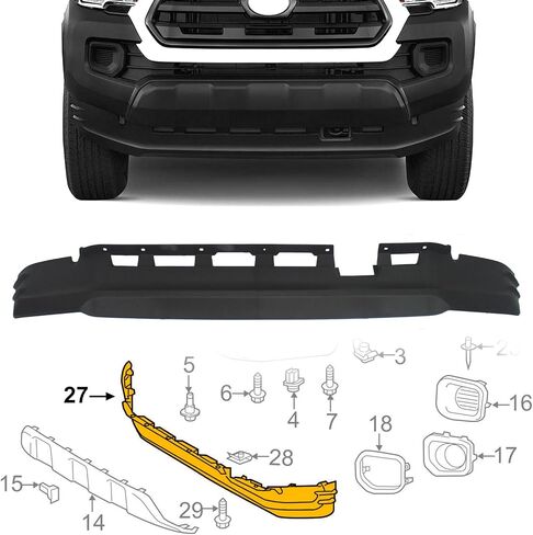 المصد السفلي الأمامي مناسب لسيارة Toyota Tacoma 2016-2023، أسود مزخرف، استبدال TO1093130، 5385104070 in Saudi Arabia