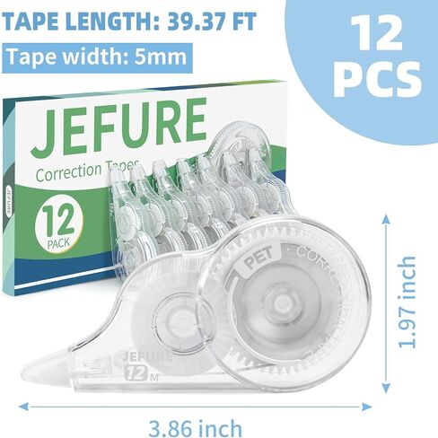 40 Pcs 39.4 Ft Correction Tape, Tear-Resistant Tape Bulk for School, Office, Note Taking, Journal (Tape Width 0.2 in, Clear) in Saudi Arabia