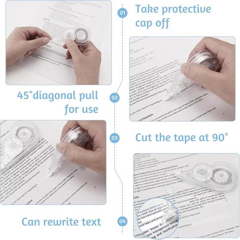 40 Pcs 39.4 Ft Correction Tape, Tear-Resistant Tape Bulk for School, Office, Note Taking, Journal (Tape Width 0.2 in, Clear) in Saudi Arabia