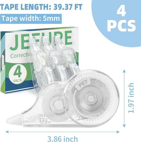 40 Pcs 39.4 Ft Correction Tape, Tear-Resistant Tape Bulk for School, Office, Note Taking, Journal (Tape Width 0.2 in, Clear) in Saudi Arabia