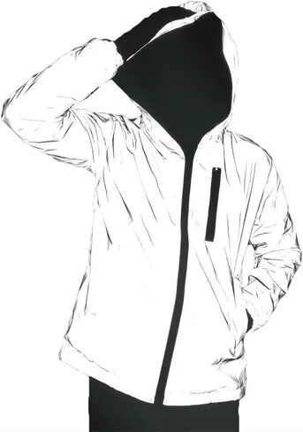 Night Reflective Jackets Men's Fashion Outwear Hooded Coats Windproof Couple Clothes Hip Hop Streetwear JK04 in Saudi Arabia