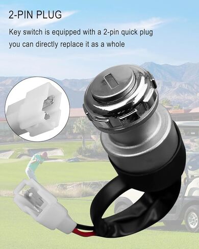 Ignition Starter Switch Fit for Icon/Edison/Advanced 48V Electric Golf Cart, Starter Ignition Switch Assembly with 2 Keys and 2 Pin Plug in Saudi Arabia