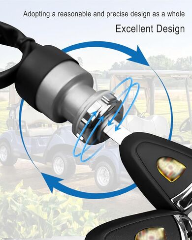 Ignition Starter Switch Fit for Icon/Edison/Advanced 48V Electric Golf Cart, Starter Ignition Switch Assembly with 2 Keys and 2 Pin Plug in Saudi Arabia