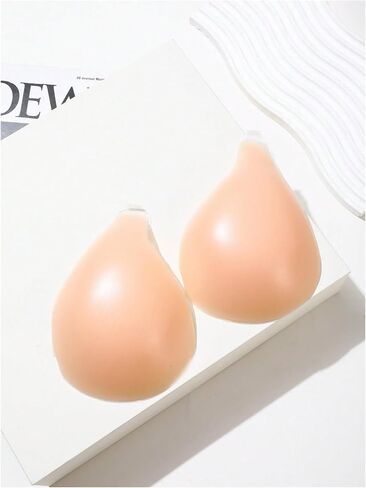 MakeMeChic Women's 1 Pair Invisible Pasties Push Up No Show Adhesive Bras with Halter Clear Strap in Saudi Arabia