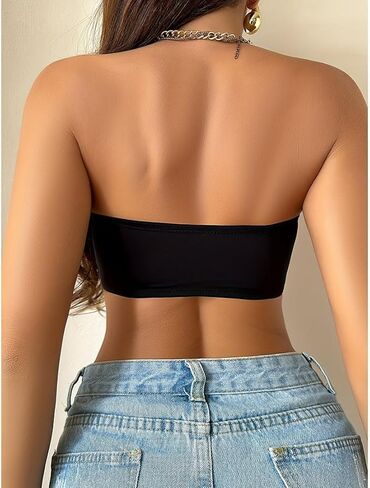 Strapless Bras for Women Front Closure Push Up Bra Scallop Trim Bandeau Bralette Underwear in Saudi Arabia