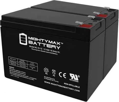 Mighty Max Battery 12V 10AH Scooter Battery Replaces Leoch LP12-10H, LP 12-10H - 2 Pack in Saudi Arabia