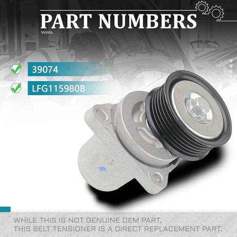IRONTEK LFG115980B Belt Tensioner Pulley Assembly fit for Mazda (2010-2013 3/2012-2017 5/2009-2013 6/2010-2013 3 Sport/ 2007-2012 CX-7) # L3P9-15-980D 39074 L3P9-15-980D LFG115980C in Saudi Arabia