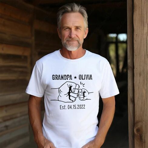 Personalized Grandpa Shirt with Kids Name Shirt, dad shirt, papa shirt, Gift for Dad, Daddy in Kuwait