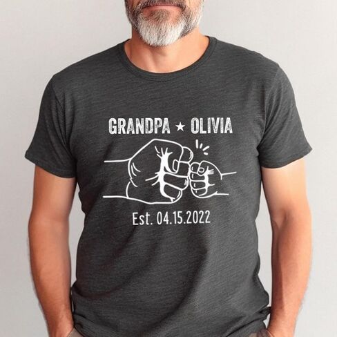 Personalized Grandpa Shirt with Kids Name Shirt, dad shirt, papa shirt, Gift for Dad, Daddy in Kuwait
