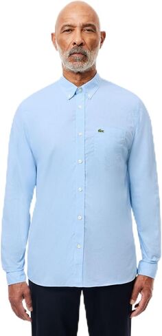 Lacoste Men's Long Sleeve Checked Gingham Button-Down Shirt in Saudi Arabia