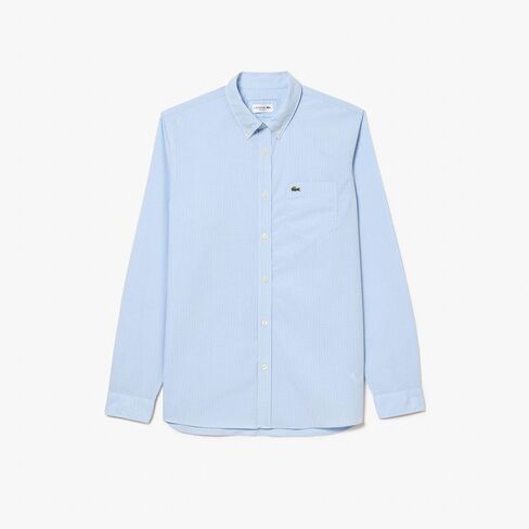 Lacoste Men's Long Sleeve Checked Gingham Button-Down Shirt in Saudi Arabia