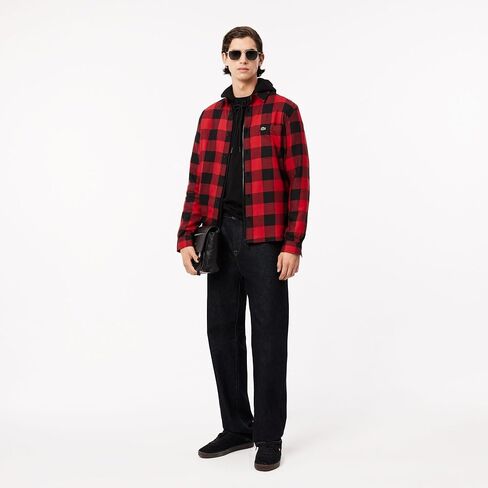 Lacoste Men's Long Sleeve Checked Gingham Button-Down Shirt in Kuwait
