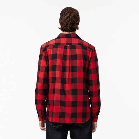 Lacoste Men's Long Sleeve Checked Gingham Button-Down Shirt in Kuwait