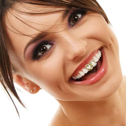 6 أجهزة كمبيوتر مثقلة Golden Grillz لأسنانك الشرير شواء واحد للرجال نساء الملحقات مغني الراب الهيب هوب in Kuwait