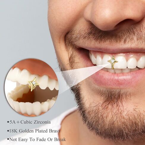 6 أجهزة كمبيوتر مثقلة Golden Grillz لأسنانك الشرير شواء واحد للرجال نساء الملحقات مغني الراب الهيب هوب in Kuwait