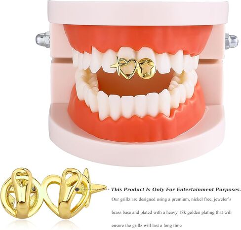 6 أجهزة كمبيوتر مثقلة Golden Grillz لأسنانك الشرير شواء واحد للرجال نساء الملحقات مغني الراب الهيب هوب in Kuwait
