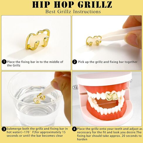 6 أجهزة كمبيوتر مثقلة Golden Grillz لأسنانك الشرير شواء واحد للرجال نساء الملحقات مغني الراب الهيب هوب in Kuwait