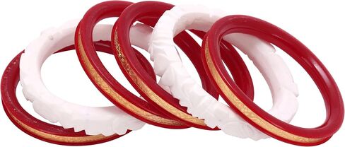Generic Handcrafted Micro Gold Plated Pola with Conch Shell Bangles Original Shakha Pola Bangle Set of 6 Gift For Her Women Jewelry Indian Bangle Bracelets Kangan in Kuwait