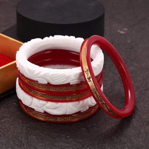 Generic Handcrafted Micro Gold Plated Pola with Conch Shell Bangles Original Shakha Pola Bangle Set of 6 Gift For Her Women Jewelry Indian Bangle Bracelets Kangan in Saudi Arabia