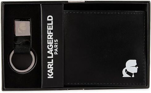 Karl Lagerfeld Paris Men's Leather Gift Set, Black, One Size in Saudi Arabia
