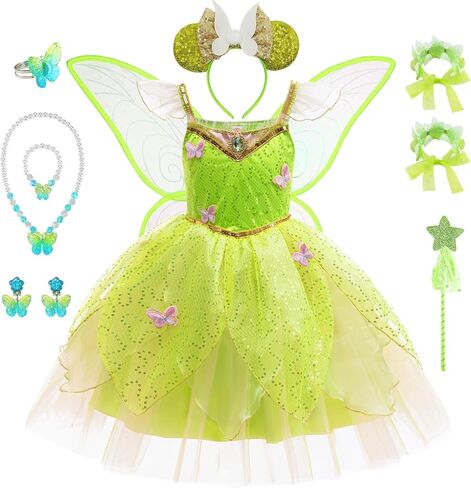 Fairy Costume for Girls Dress Up Halloween Cosplay Outfits with Accessories in Saudi Arabia