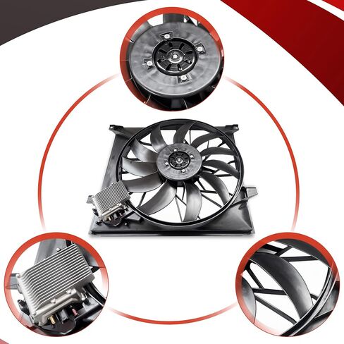 مجموعة مروحة تبريد بدون فرشاة للمشعاع من PartsFlow لـ 2000 2001 2002 2003 مرسيدس بنز ML55 AMG OE #1635000393 in Saudi Arabia