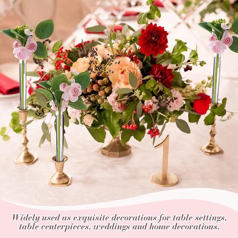 6 Pack 7.9" Glass Bud Vase Taper Candle Holder's Bud Vase for Flower Candlestick Sizes from 22mm to 27mm Adjustable Designed Specially for Taper Candle Holder for Tablescapes, Wedding Decor in Saudi Arabia