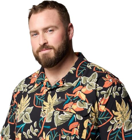 Columbia Men's Tech Trail Utility Printed Woven Short Sleeve in Saudi Arabia