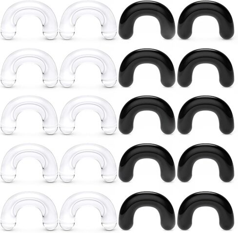 16G 14G 12G 10G 8G 6G 4G 2G Plastic Clear Black Septum Retainer Stretching Kit Hypoallergenic U Shape Septum Rings Pincher Piercing Retainer for Surgery Work Sport in Saudi Arabia