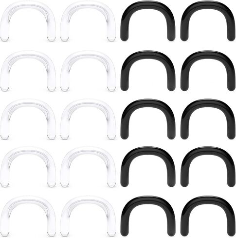 16G 14G 12G 10G 8G 6G 4G 2G Plastic Clear Black Septum Retainer Stretching Kit Hypoallergenic U Shape Septum Rings Pincher Piercing Retainer for Surgery Work Sport in Saudi Arabia