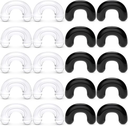16G 14G 12G 10G 8G 6G 4G 2G Plastic Clear Black Septum Retainer Stretching Kit Hypoallergenic U Shape Septum Rings Pincher Piercing Retainer for Surgery Work Sport in Saudi Arabia
