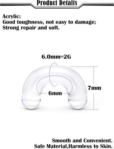 16G 14G 12G 10G 8G 6G 4G 2G Plastic Clear Black Septum Retainer Stretching Kit Hypoallergenic U Shape Septum Rings Pincher Piercing Retainer for Surgery Work Sport in Saudi Arabia