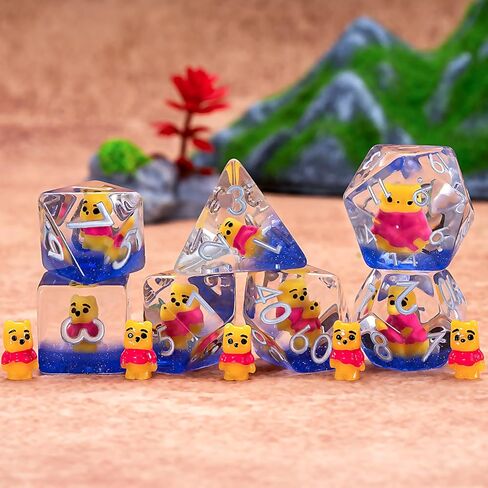 مجموعة زهر راتنج الفطر ، زهر الفطر متعدد السطوح شاملة ، زهر RPG D&D المحدد للأبراج المحصنة و Dragons MTG RPG لعب ألعاب in Kuwait