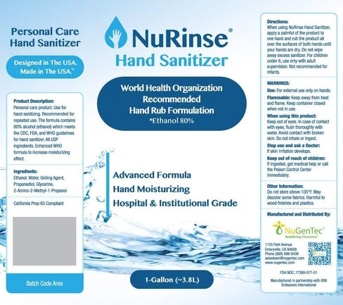 Liquid Hand Sanitizer - One Gallon Medical Grade, 80% Alcohol (128 fl oz) - Made in USA…… in Saudi Arabia