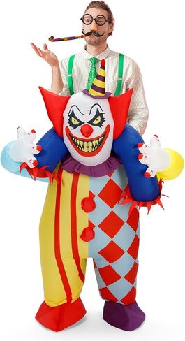 Inflatable Piggyback Costume for Adult, Funny Blow up Halloween Ride on Suit,Witch,Clown Cosplay in Saudi Arabia