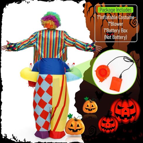 Inflatable Piggyback Costume for Adult, Funny Blow up Halloween Ride on Suit,Witch,Clown Cosplay in Saudi Arabia