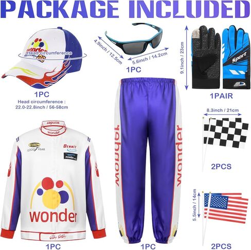 DreamJ Racecar Driver Costume Men Adult,Racing Costume Men 10 Pcs for Halloween Costumes Cosplay Set in Kuwait