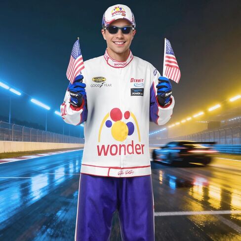 DreamJ Racecar Driver Costume Men Adult,Racing Costume Men 10 Pcs for Halloween Costumes Cosplay Set in Kuwait