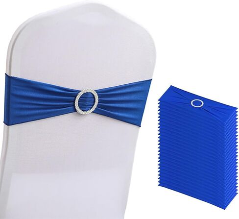Pack of 10 Spandex Chair Sashes Bow Premium Stretch Chair Cover Band with Buckle Slider Universal fits Elastic Dining Chair Ties for Wedding Party Banquet Events Decoration - Pink in Saudi Arabia
