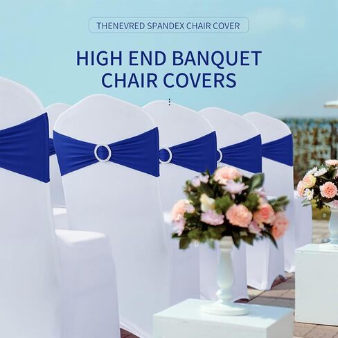 Pack of 10 Spandex Chair Sashes Bow Premium Stretch Chair Cover Band with Buckle Slider Universal fits Elastic Dining Chair Ties for Wedding Party Banquet Events Decoration - Pink in Saudi Arabia